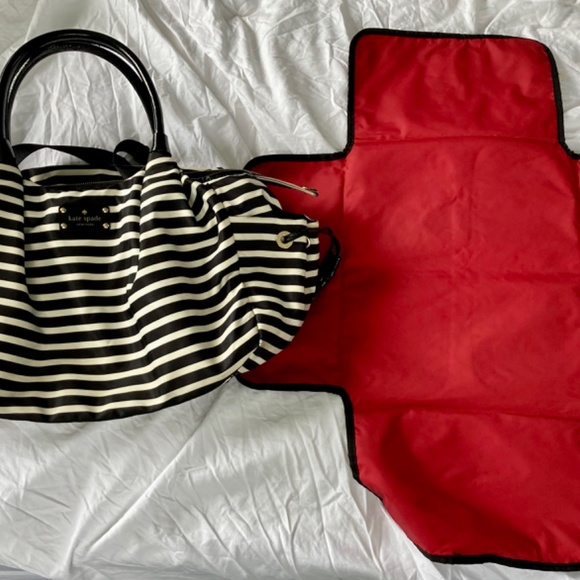 Kate Spade Black and White Stripe Nappy Bag - Picture 7 of 7